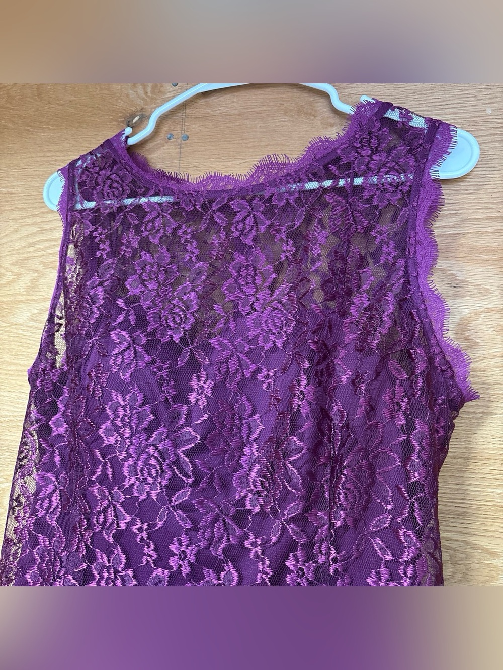 Liliana Sleeveless Purple Lace Sheath Dress - Picture 3 of 8